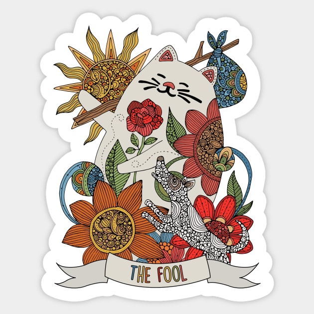 The Cat Fool Sticker by Valentina Harper